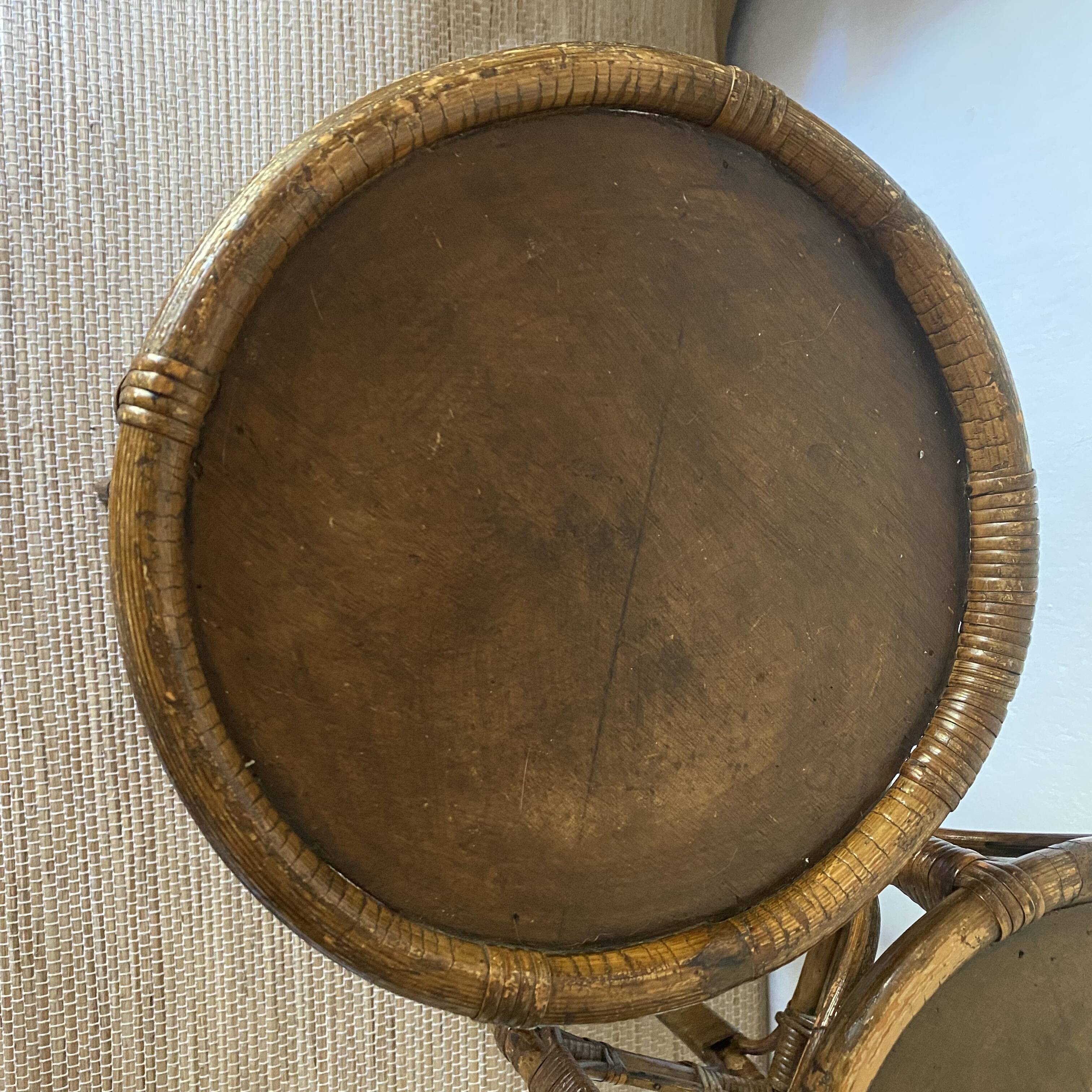 Vintage rattan bar stools or plant holder