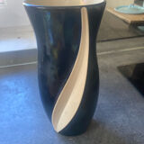 Black ceramic vase