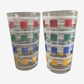 Pair of vintage juice glasses