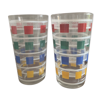 Pair of vintage juice glasses