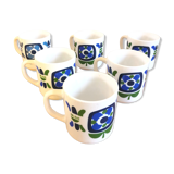 Series of 6 mugs design Mobil 70s