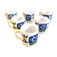 Série de 6 mugs design Mobil années 70