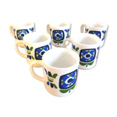 Series of 6 mugs design Mobil 70s