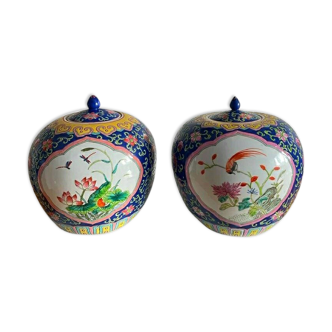 Paire pots à gingembre chinois début 19 ème
