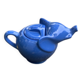 ELEPHANT teapot in blue enameled ceramic in the shape of an elephant, stamped collector and vintage