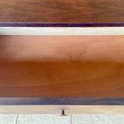 Vintage high chest of drawers in oak with 5 drawers, circa 1950s.