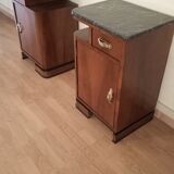 Tables de chevet italiennes Art Déco en noyer, Set de 2