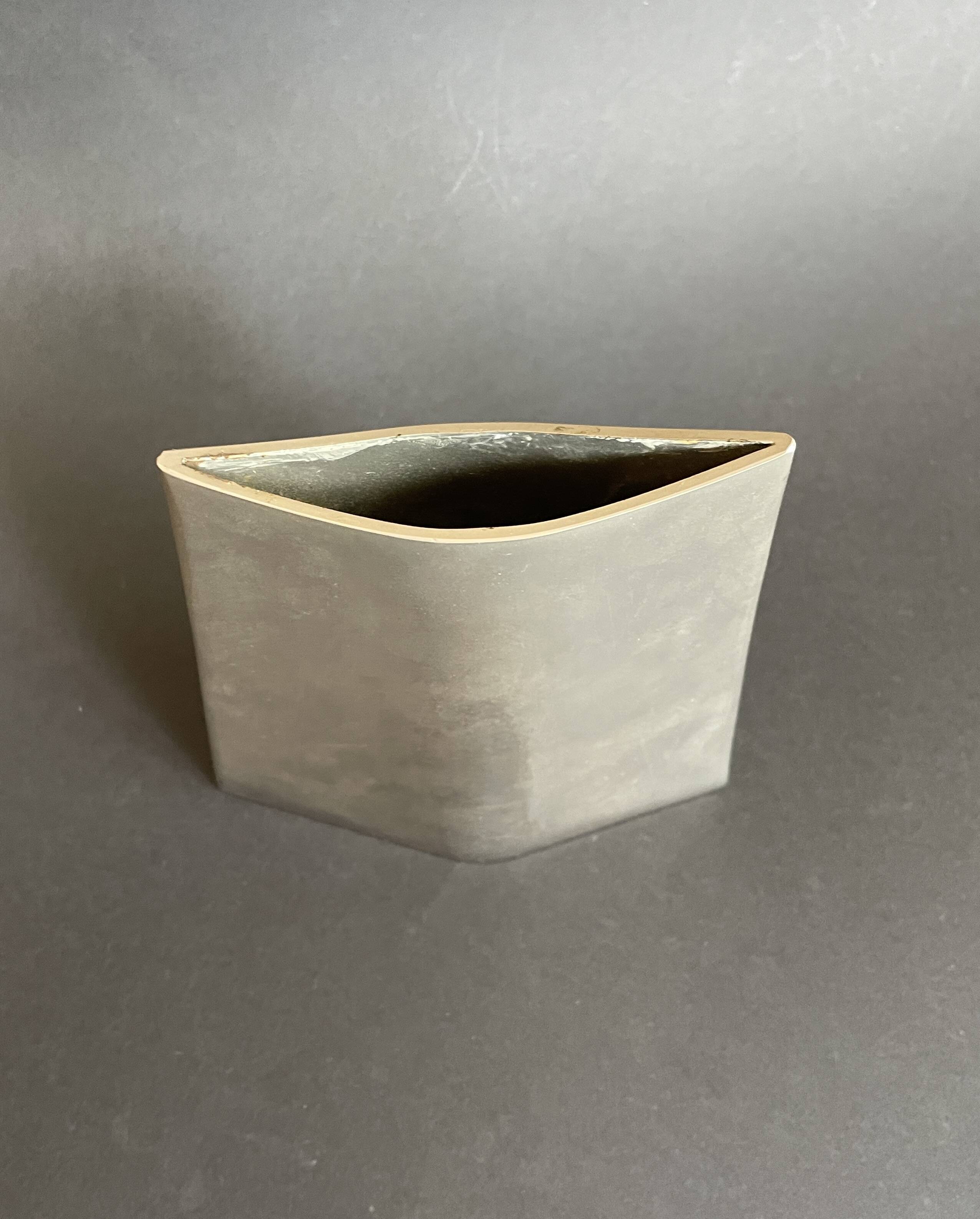 Dominique Imbert. Design vase in brushed metal circa 1970