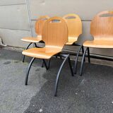 Set of 4 industrial style chairs