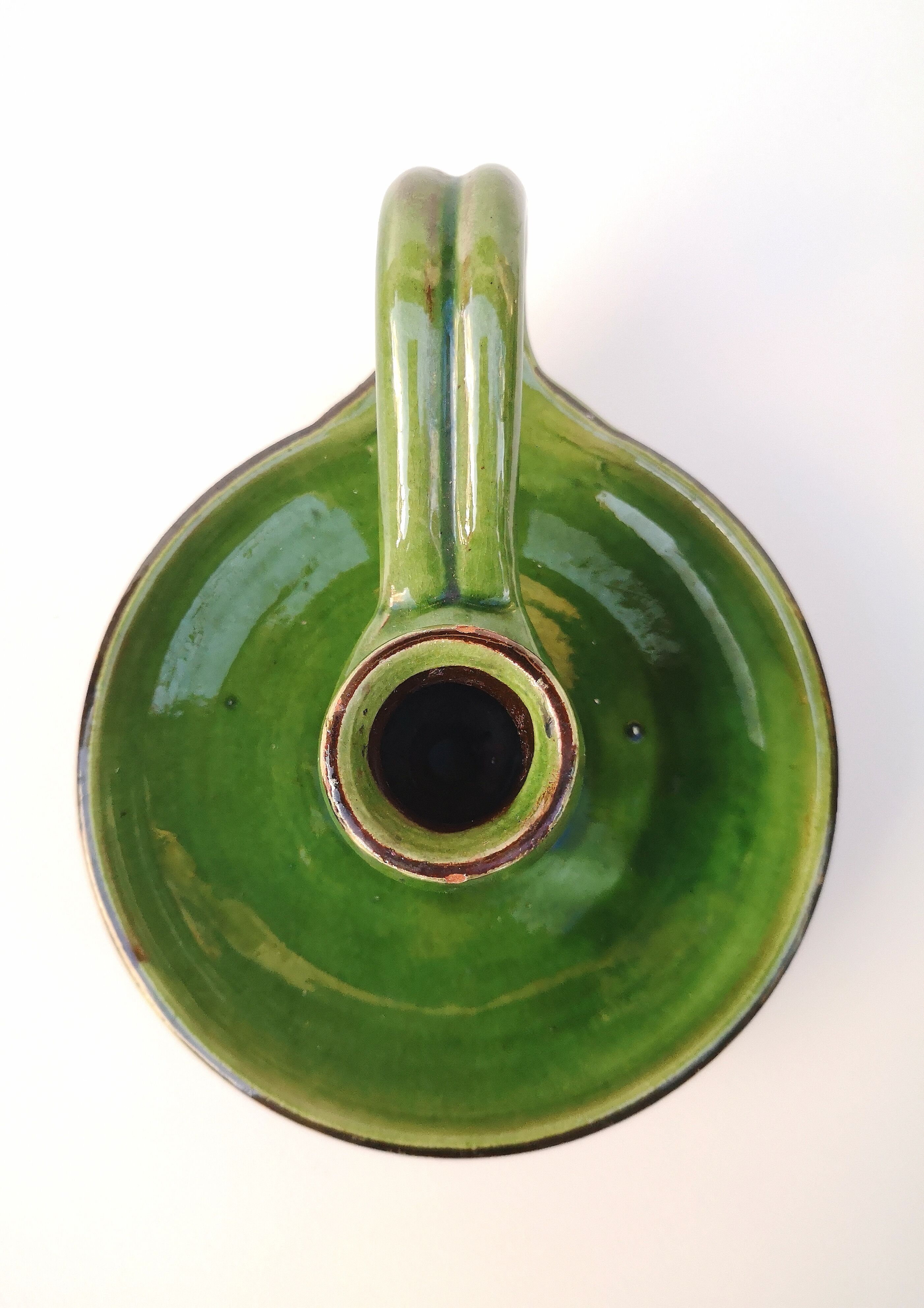 Glazed terracotta candle holder