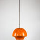 Suspension en verre orange du milieu du siècle