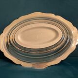 Plat creux métal argenté contour double filet