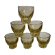 Set of 6 yellow glass shot glasses in 70s