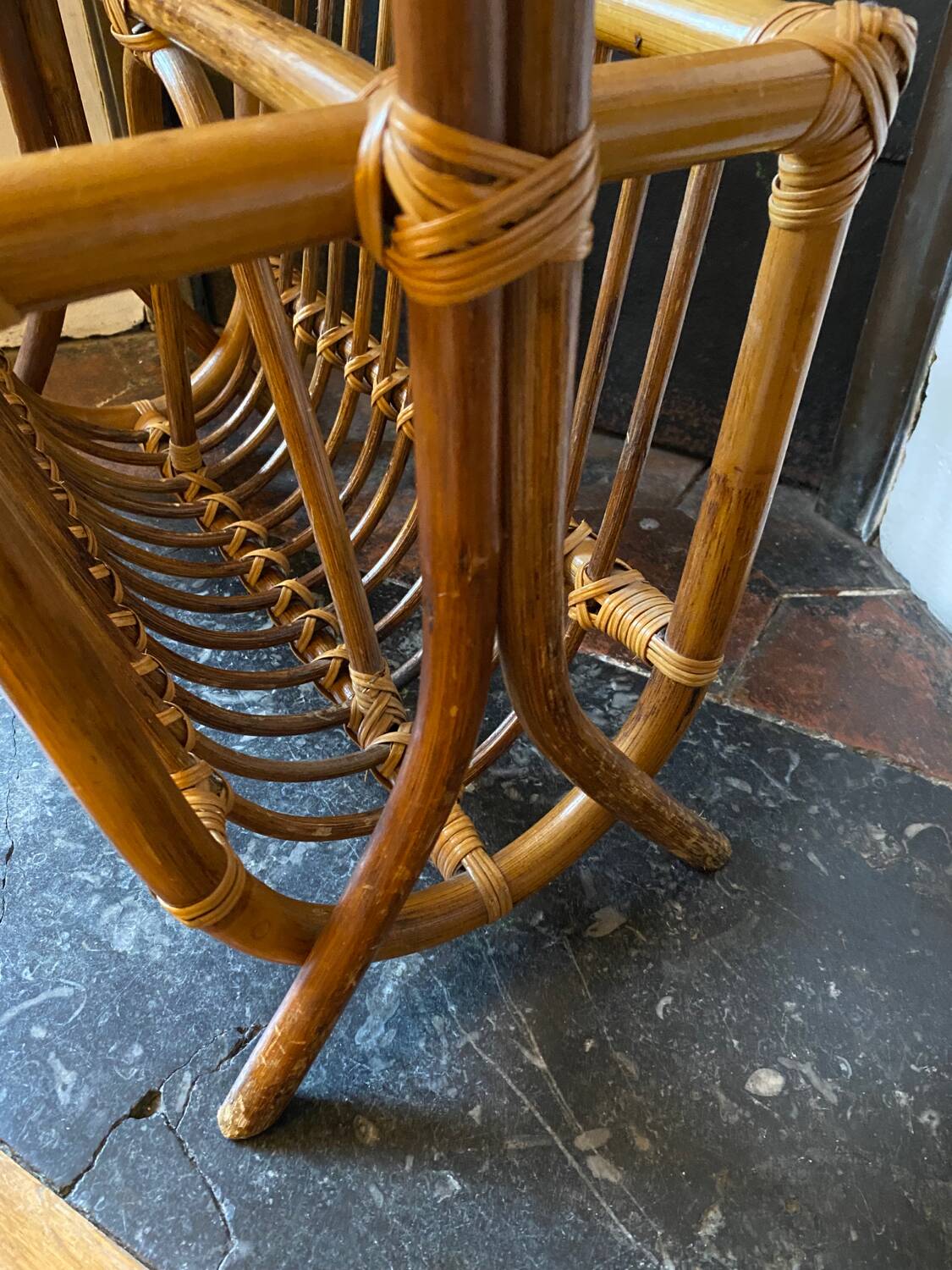 Bamboo magazine rack, 1960s