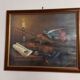 Signed oil-still life on violin