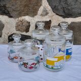 Set of 5 glass spice jars