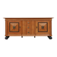 Art Deco brutalist Belgian Oak and Brass Sideboard, 1940s