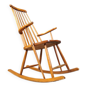 Fauteuil à bascule danois vintage, années 1960