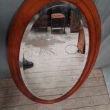 Large beveled oval mirror