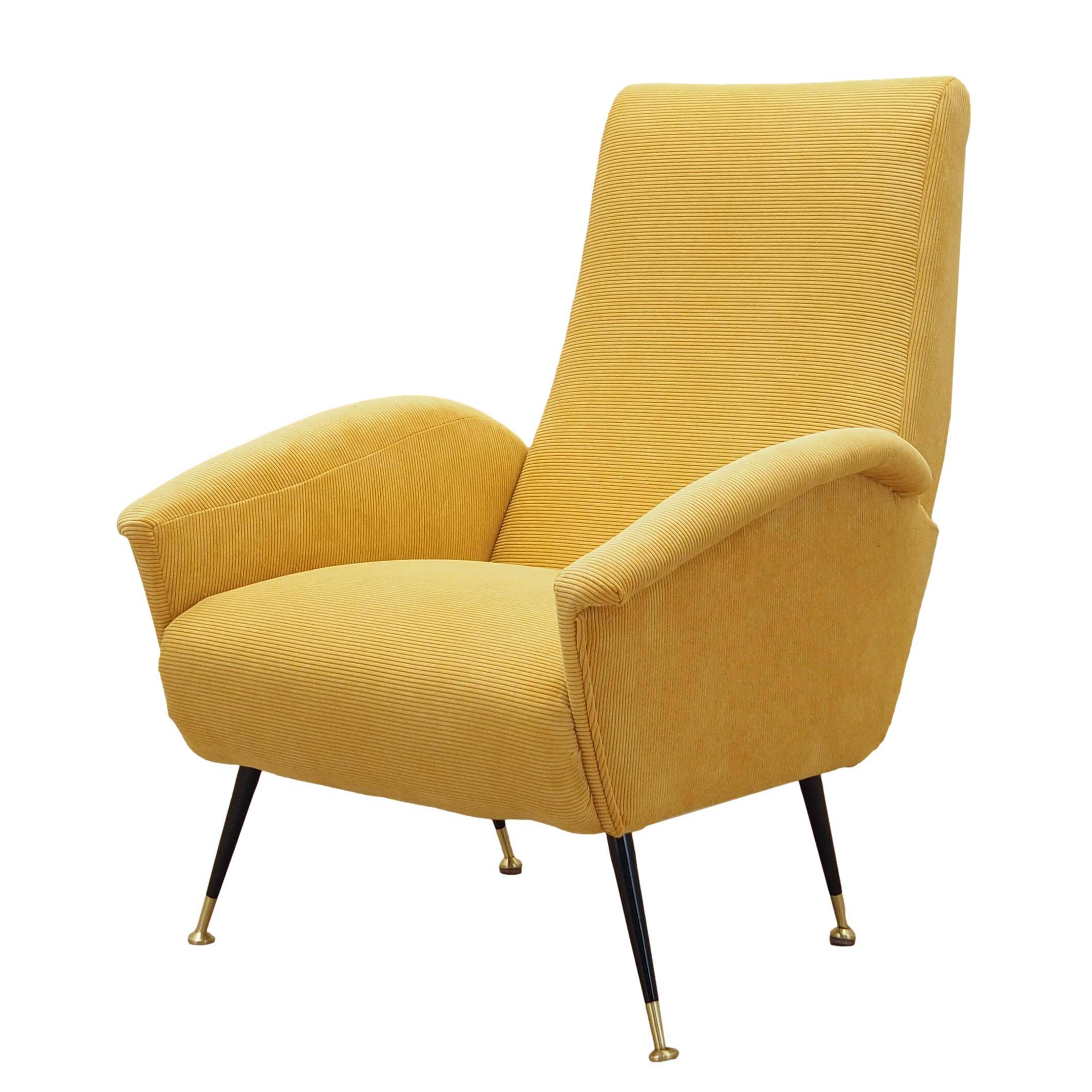 Yellow armchair, Italian design, 1970s, production: Italy