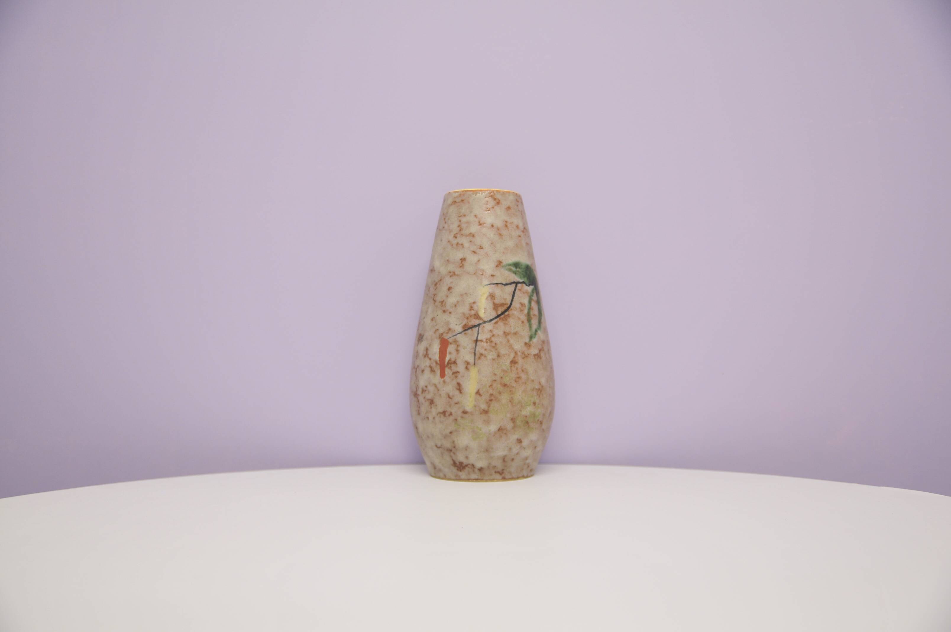 vintage painted mottled taupe West Germany vase Foreign