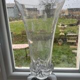 Daum vase, crystal blown and worked hot