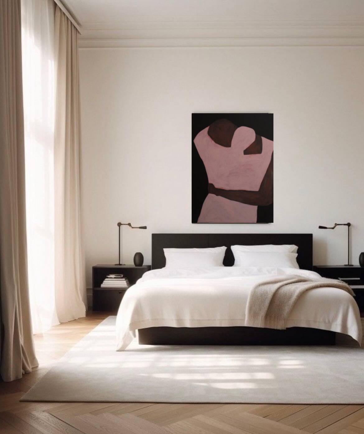 Close to You minimalist couple painting