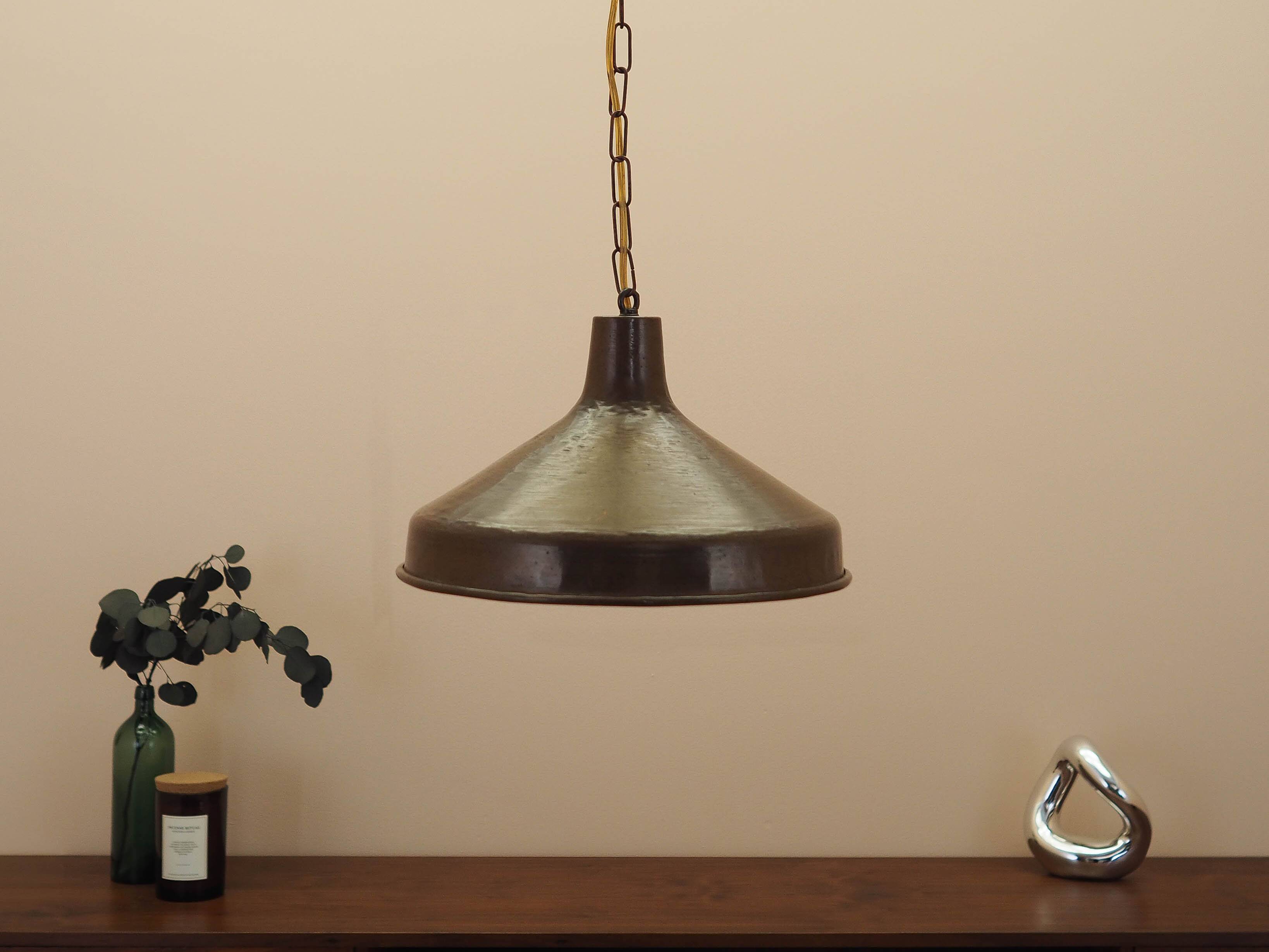 Brass pendant lamp from Denmark, industrial style, 1960s