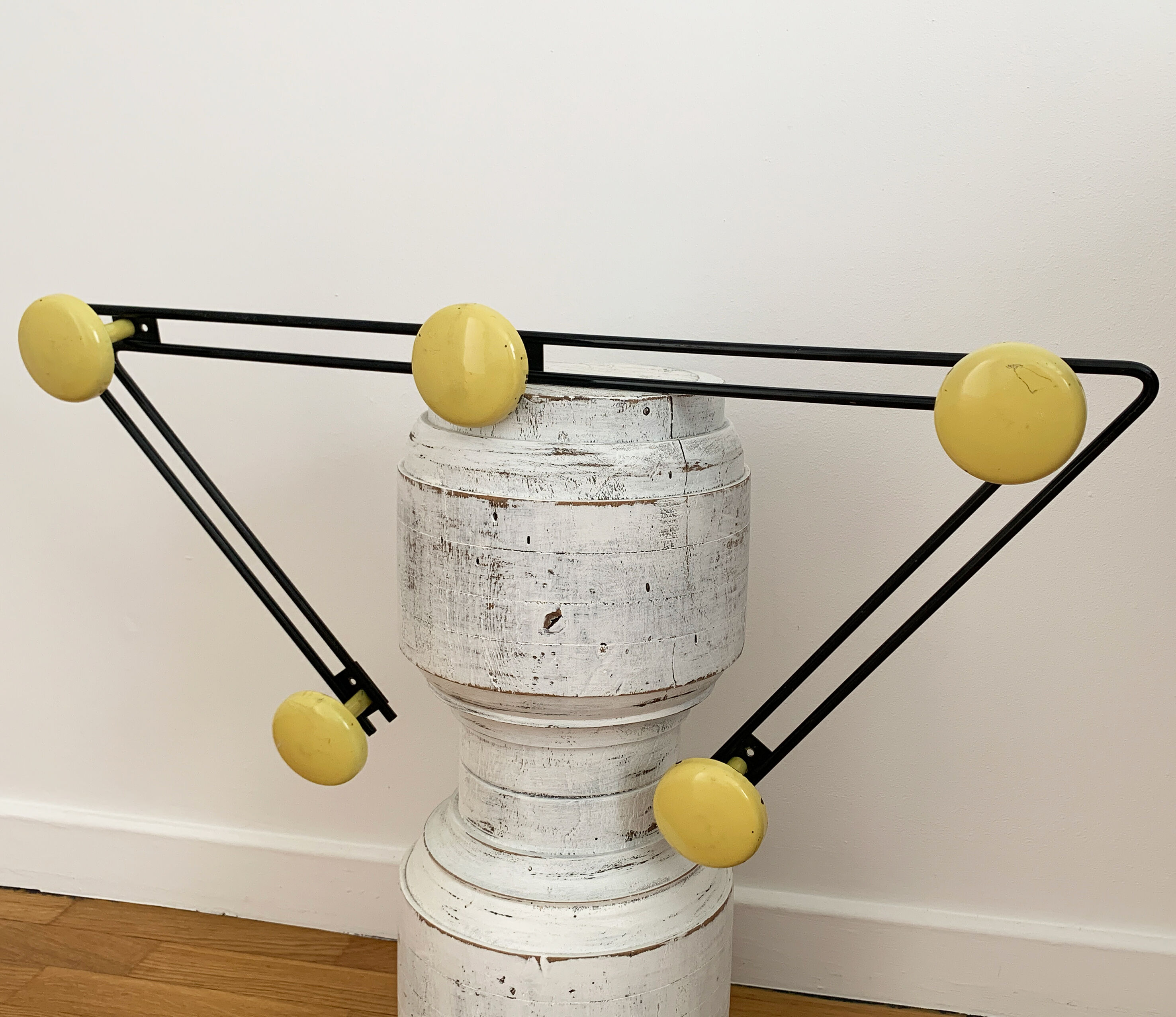 Mid-century metal wall-mounted coat rack