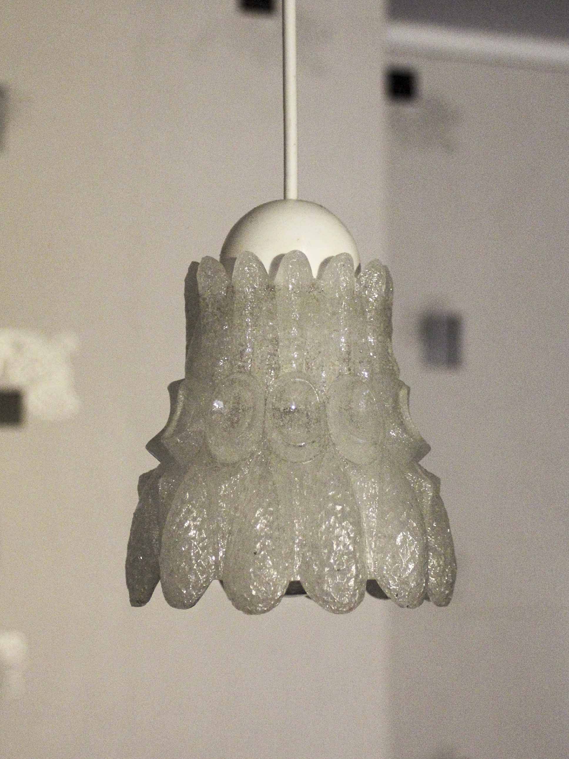 Bubble and granite glass tulip Germany 1970s