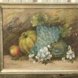 Still life from the early 20th century, oil on cardboard signed Lance