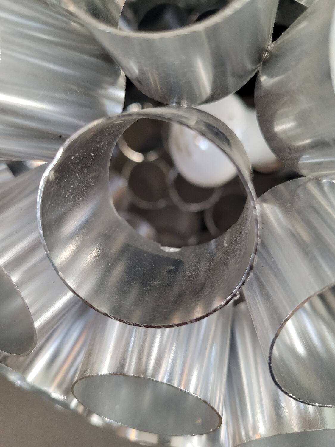 Space-age aluminum pendant light