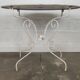 Table de jardin et chaises fer forgé blanc ancien
