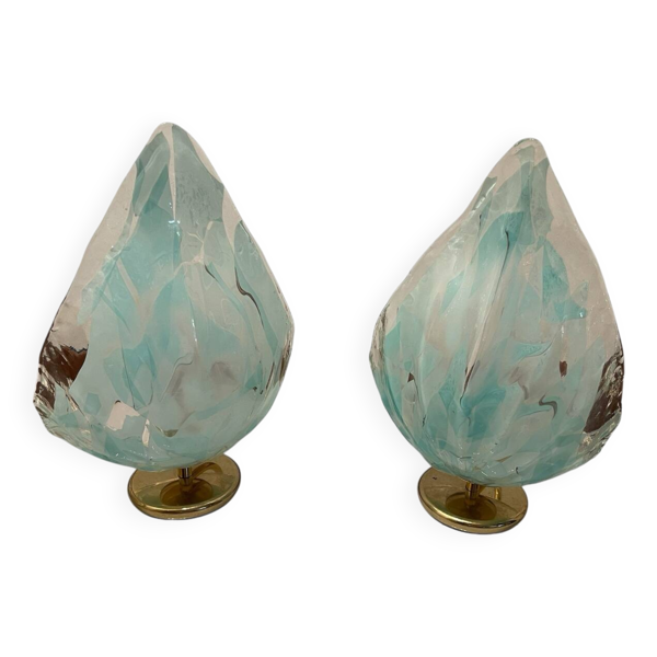Lot de 2 lampes de table en verre de Murano par La Murrina