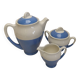 Vintage Ceranord coffee service pot coffee maker sugar bowl blue white