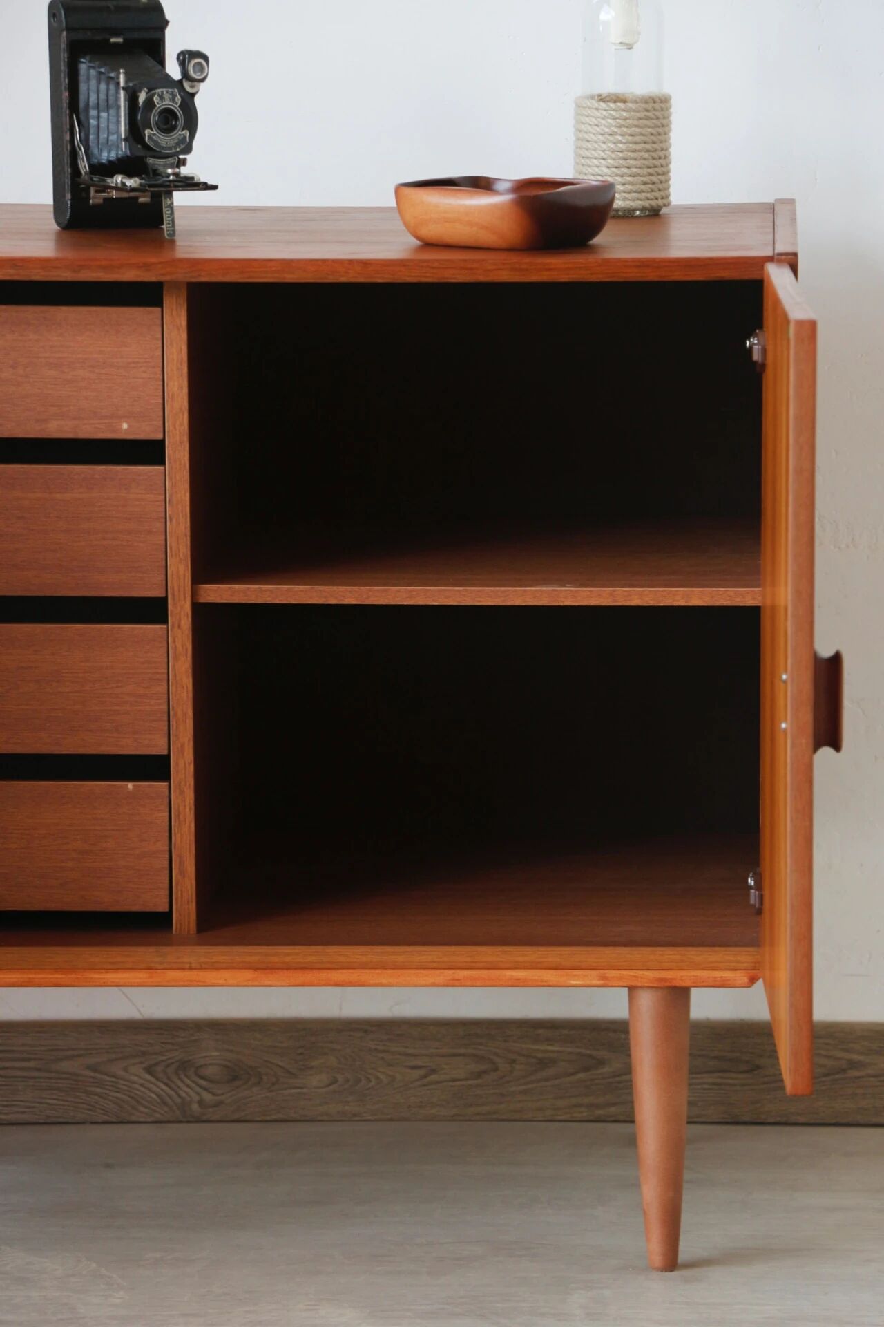 Restored vintage teak Scandinavian furniture