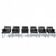 6 chaises Solo d'Antonio Citterio pour B&B Italia / Cuir noir
