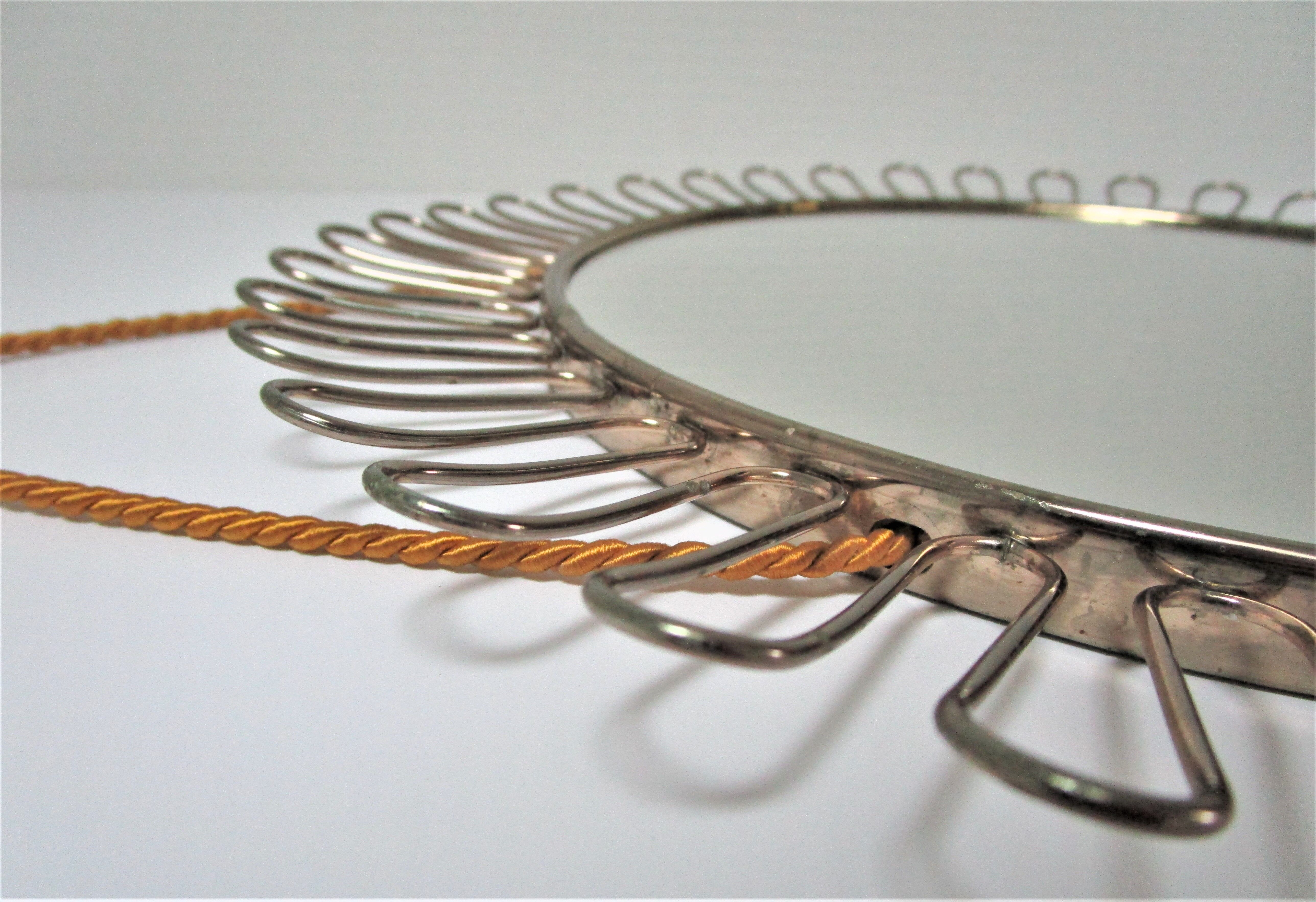 Round mirror flower vintage metal