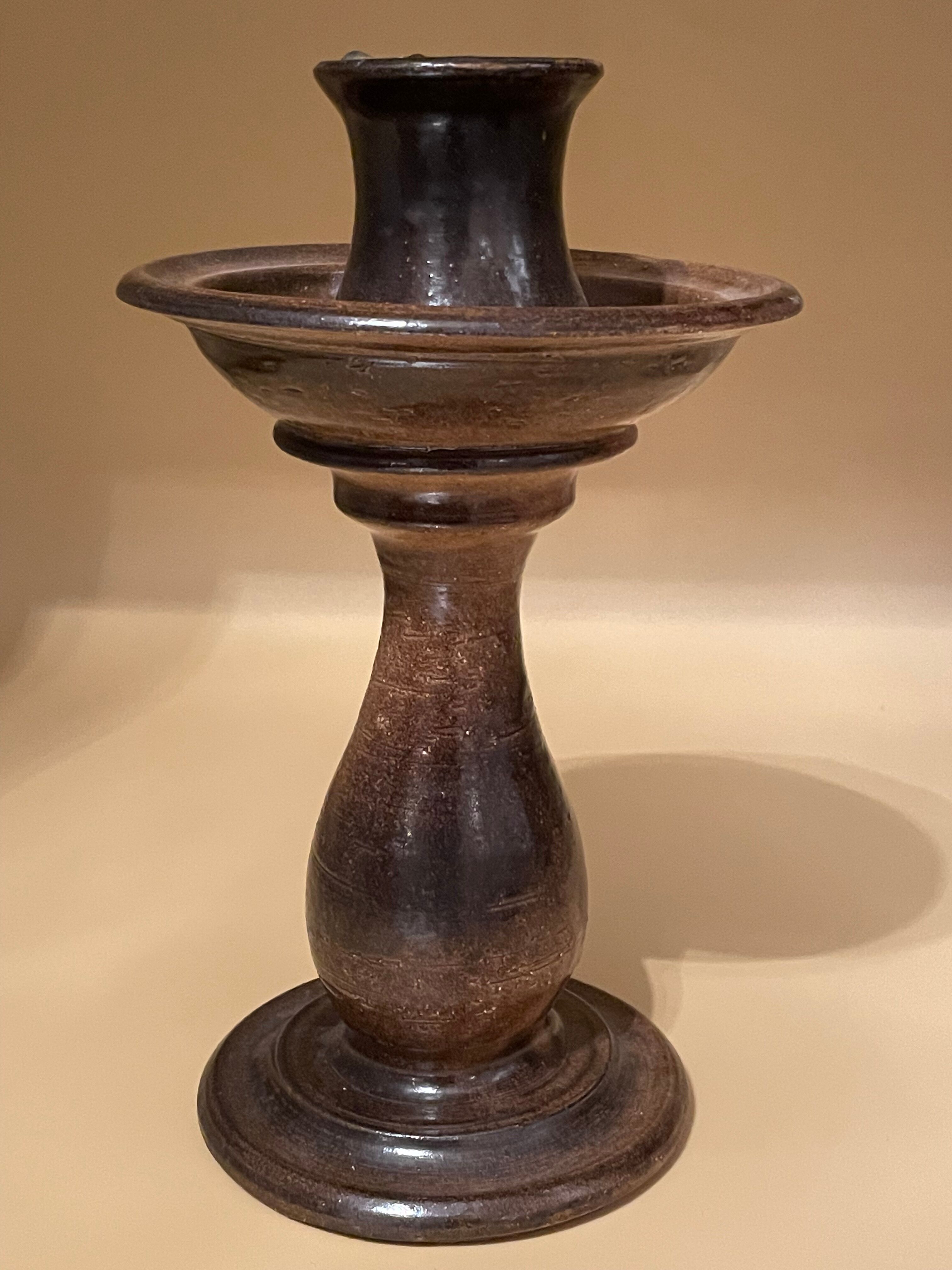 Candle holder in terracotta by Jean Marais, Vallauris 60