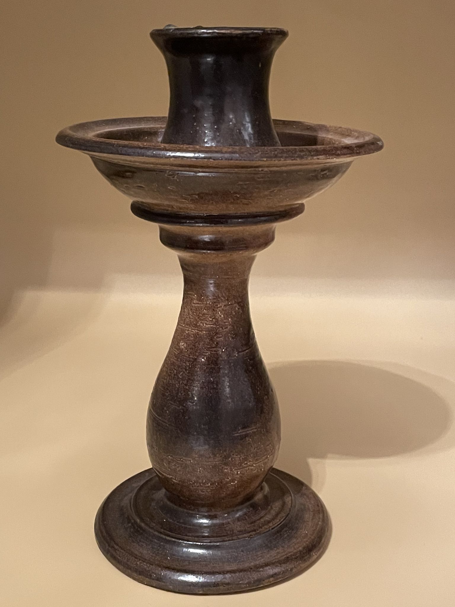 Terracotta candlestick by Jean Marais, Vallauris 1960