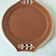 Large vintage two-tone brown and cream dish from the 50s and 60s