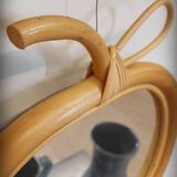 Rattan apple mirror
