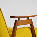 Czech original armchair TON, type 6950, 1960s, yellow, restored