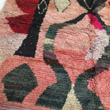 Moroccan Berber carpet Boujaad pink with colorful patterns 256x160cm