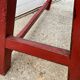 Red end of bed bench in solid wood with cracked effect Chinese style 1950