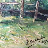 Oil on canvas landscape of mediterranean