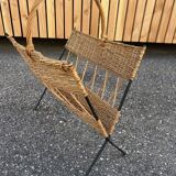 metal and rattan magazine rack