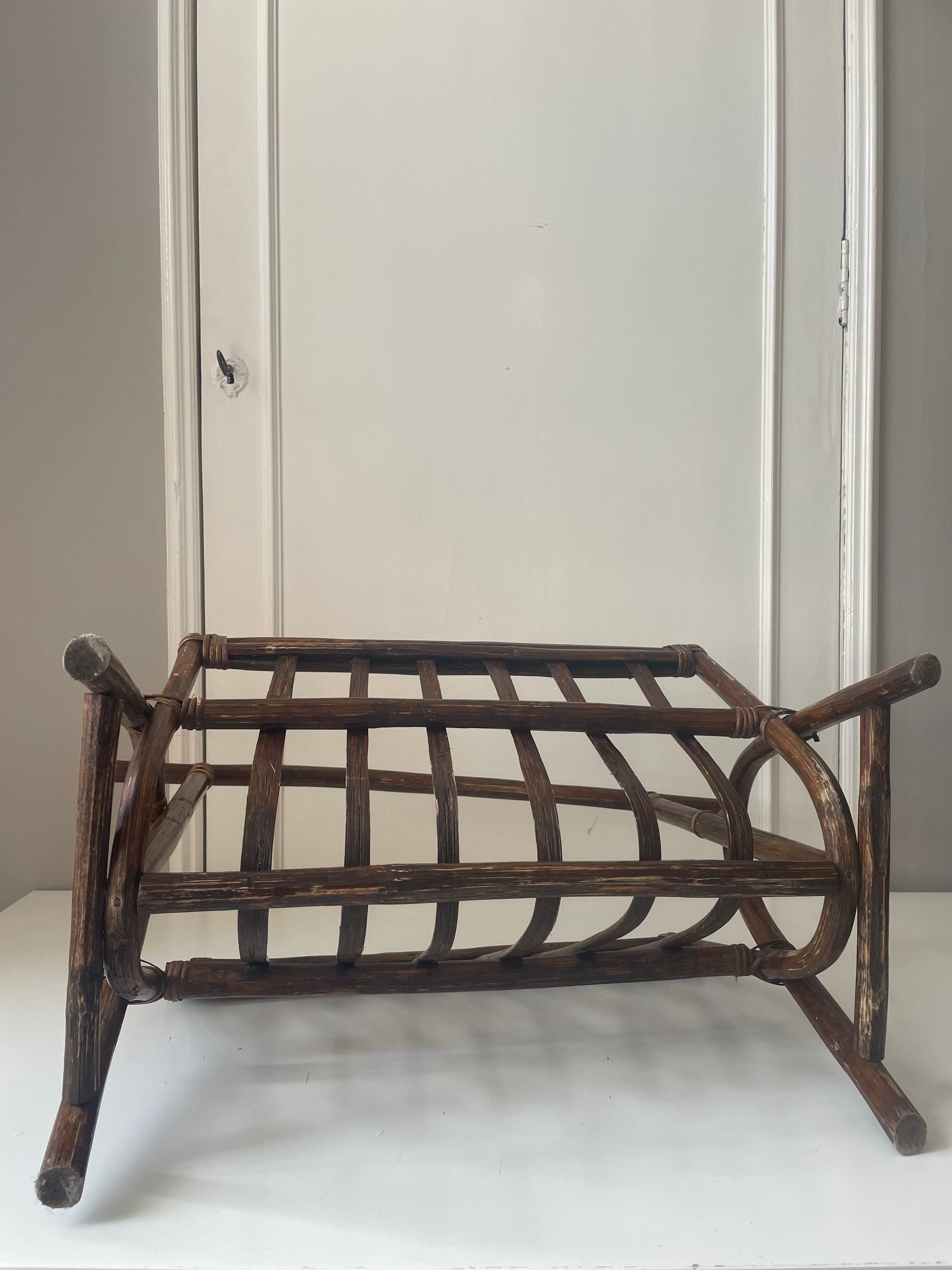 Rattan magazine holder
