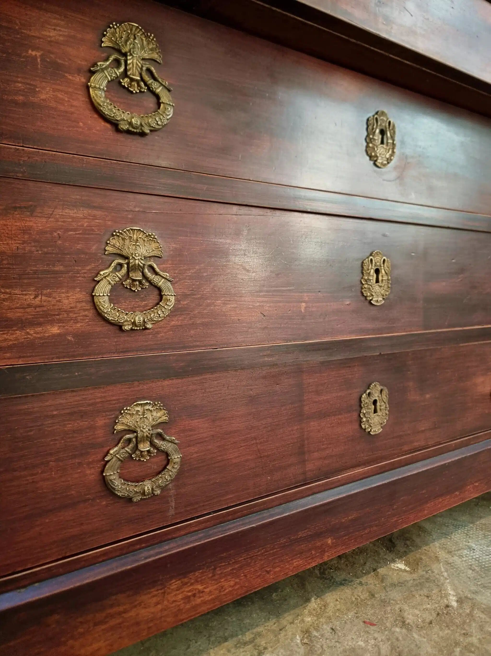 Commode Empire française ancienne en acajou