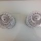 Pair of cylindrical structured glass ceiling lights / vintage 60s-70s